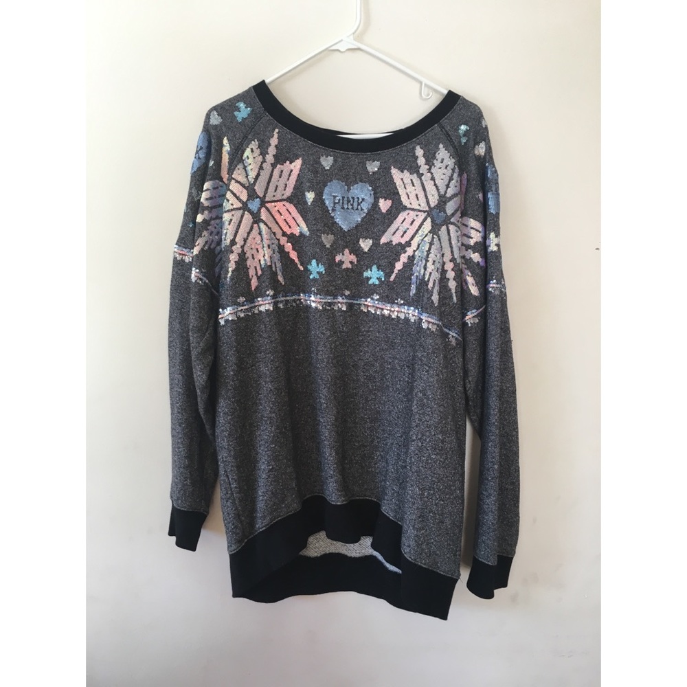 VICTORIAS SECRET PINK IRIDESCENT SWEATSHIRT